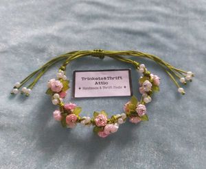Floral Charm Cord Bracelet