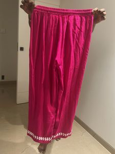 Beautiful Pink Kurta with White Embroidery