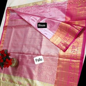 #bridal Kanjeevaram Silk Saree with pallaki border