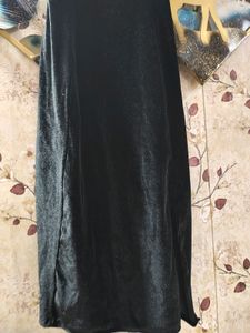 Women Velvet Slit Dress