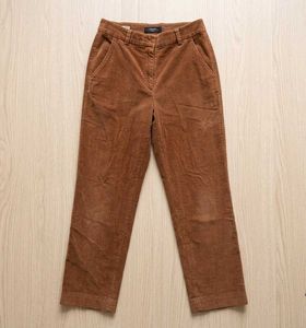 :Weekend MaxMara Brown High-Waisted Corduroy Capri
