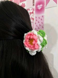 Handmade Crochet Flower Hair Scrunchie