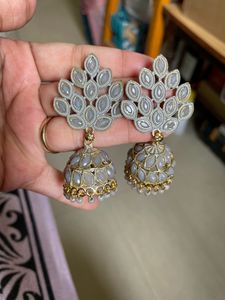 Clearance Sale Traditional Grey Jhumki