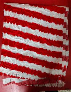 Red & White Fur-Style Dupatta / Shawl – Stylish Wi