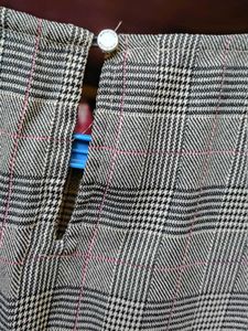 Chic Plaid Dress with Rose Embellishment
