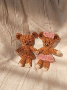 Handmade Crochet Teddy Bears Set