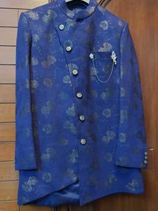 Elegant Blue Floral Coat