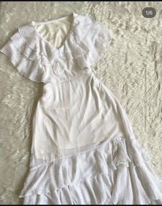 Chic White Ruffled Maxi Dress