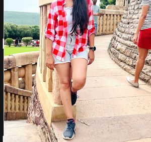 New Red &amp; White Gingham Button-Up Shirt