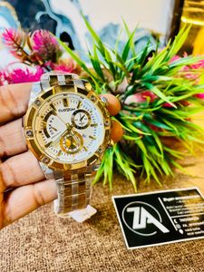 Gold &amp; Silver Tone Chronograph Watch