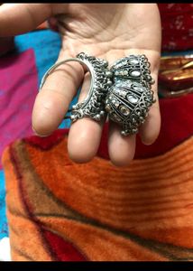 Oxidised Precious Jhumka Set