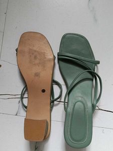 Stylish Green Flat Sandals