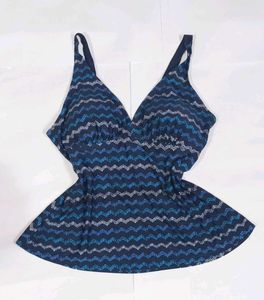 Chic Navy Chevron Swim Dress
