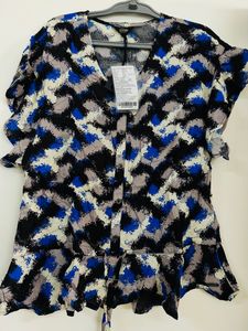 floral Roadster blue printed top