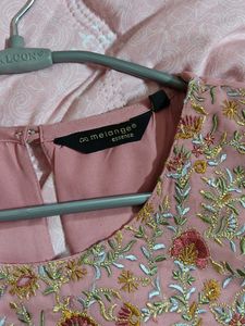 Elegant Pink Embroidered Gown