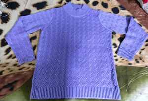 Lavender Knit Mock Neck Sweater