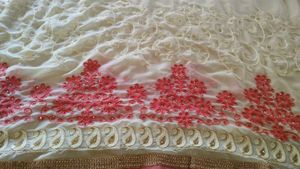 new Elegant Peach &amp; Cream Saree with blouse piece