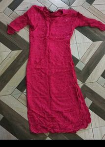 Pink Embroidered Kurta