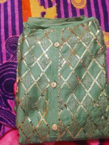 Brand New Mehendi color Dress Material