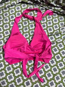 Pink halter blouse
