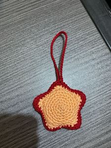 Handmade Crochet Star Keychain Charm