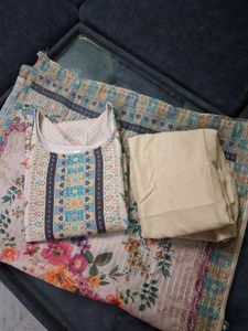 Floral Print Kurta Set with Dupatta