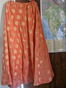 Peach Brocade Skirt