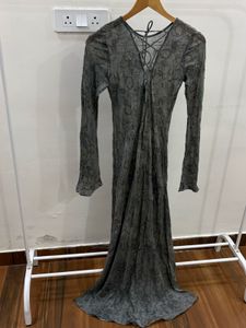 Elegant Greyish Mint Embroidered Beaded Gown
