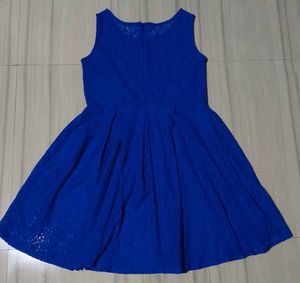 Blue Sheer Lace Dress