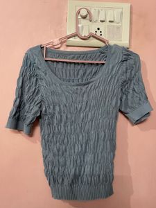 Chic Textured Puff Sleeve Top