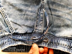 7-8 Yrs, 22" Waist Kids Blue Denim Cargo Joggers