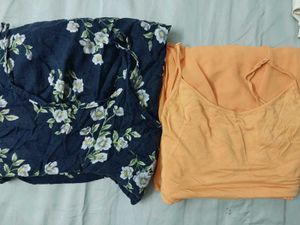 combo Floral &amp; Orange Tank Dresses