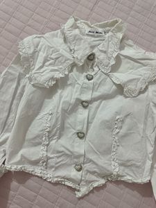 Miss Miao White cropped Blouse