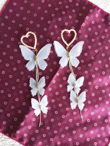Savana White Butterfly Drop Earrings