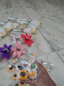 Handmade Crochet Flower Accessories 2 pic