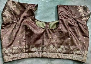 peach pink wedding Banarasi silk Blouse