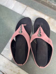 Stylish Pink Embellished Flip-Flops