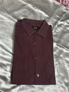 Men's Elite Burgundy Patterned Shirt