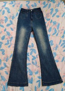 Vintage Flared Blue Denim Jeans