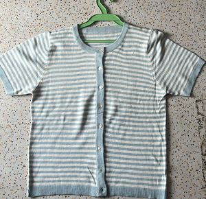 Striped Knit Cardigan Top
