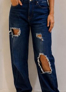 Stylish Ripped Blue Denim Jeans