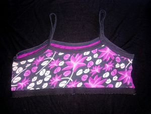 Beautiful Flowers Printed Purple Bra For Women