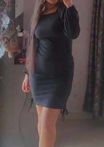 Elegant Black Puff Sleeve Dress