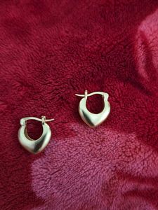 Matt finish Gold Heart Hoop Earrings