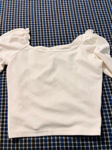 Chic Ruched White Top🫶