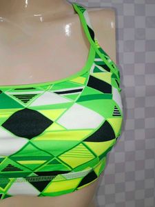 (400)Geometric Print Sports Bra