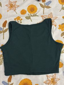Ribbed Button-Up Crop Top