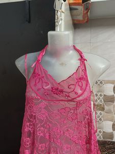 pink lace bodydoll nightwear