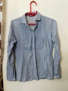 Blue Striped Button-Up Shirt