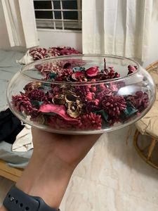 Dried Potpourri in Glass Bowl